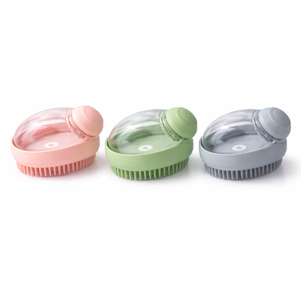 Pet Bath Brush with Soap Dispenser